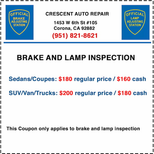 Crescent Auto Repair Brake and Lamp Coupon
